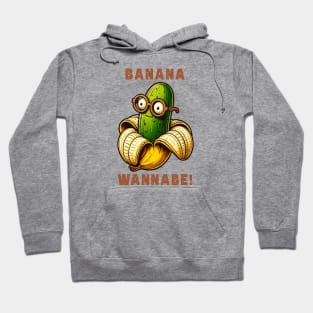 Hilarious Veggie Swap Tee: Cucumber in Banana Costume Hoodie